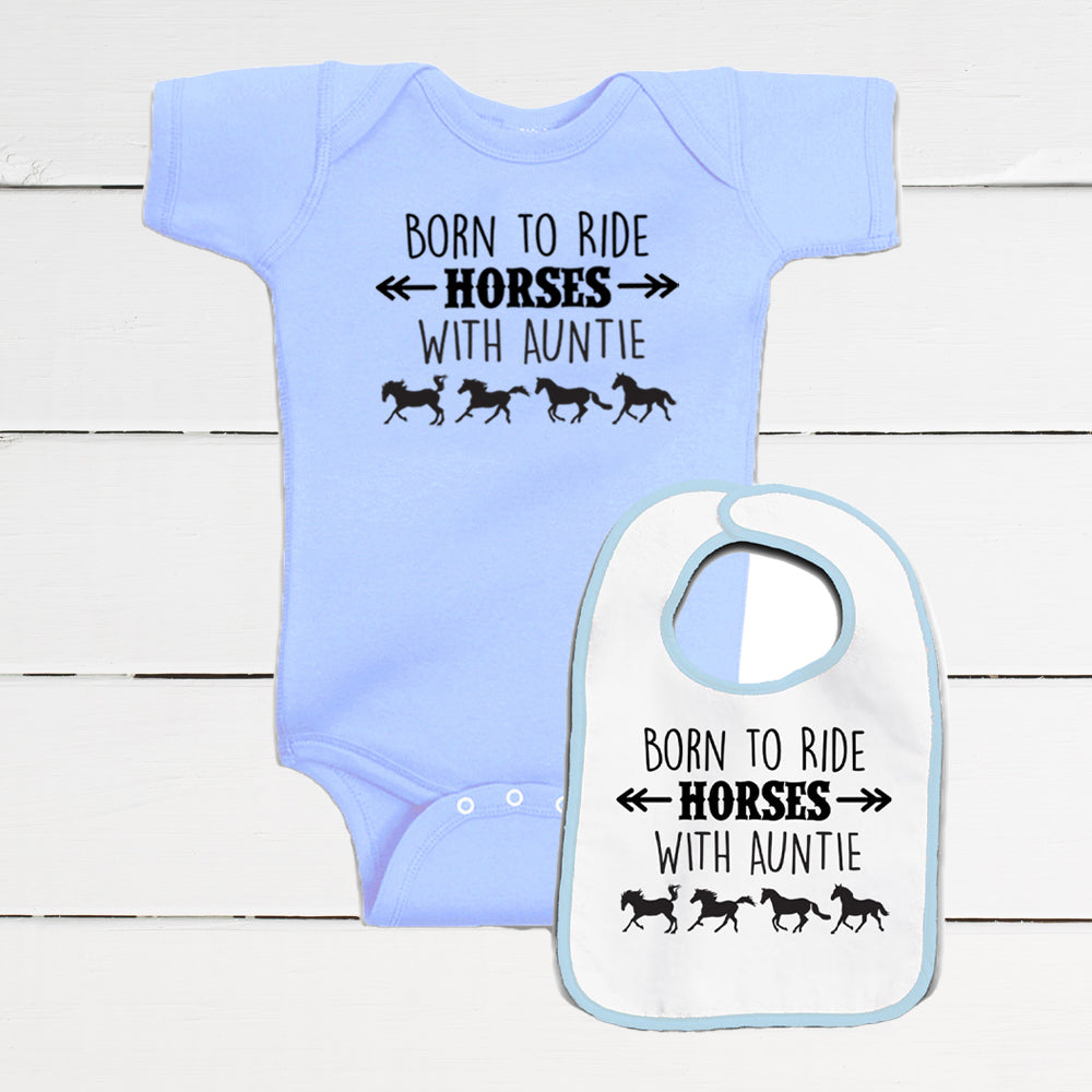 Born to Ride Horses with Auntie 2-Piece Infant Set