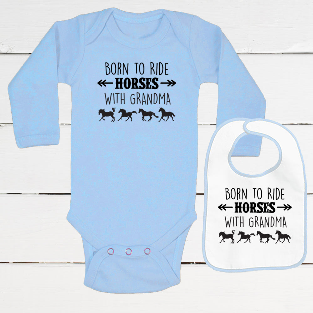 Born to Ride Horses with Grandma 2-Piece Infant Set