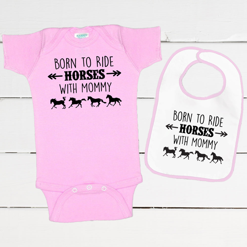 Born to Ride Horses with Mommy 2-Piece Infant Set