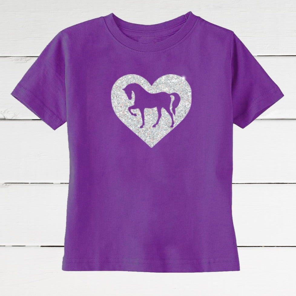 Glitter Horse Heart Girl's T-Shirt