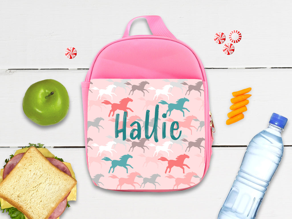 Personalized Insulated Lunch Bag- Pink Ponies