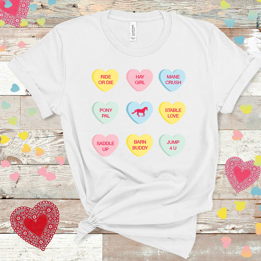 Equestrian Conversation Hearts Tee Adult/Unisex