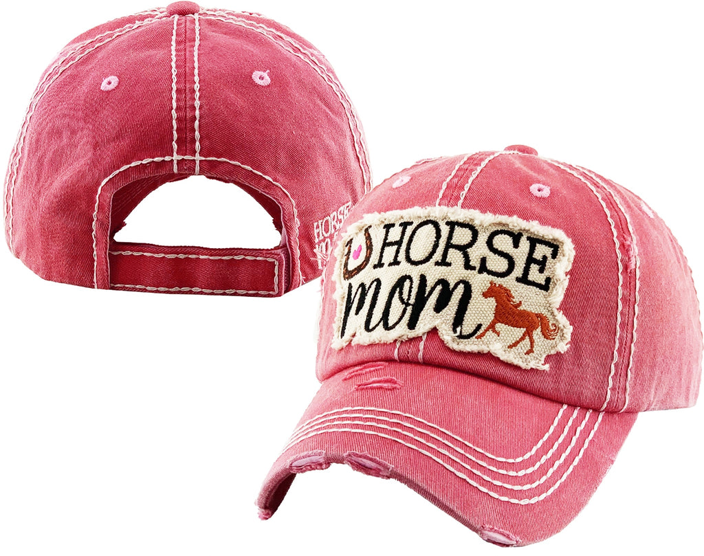 Horse Mom Washed Vintage Cap