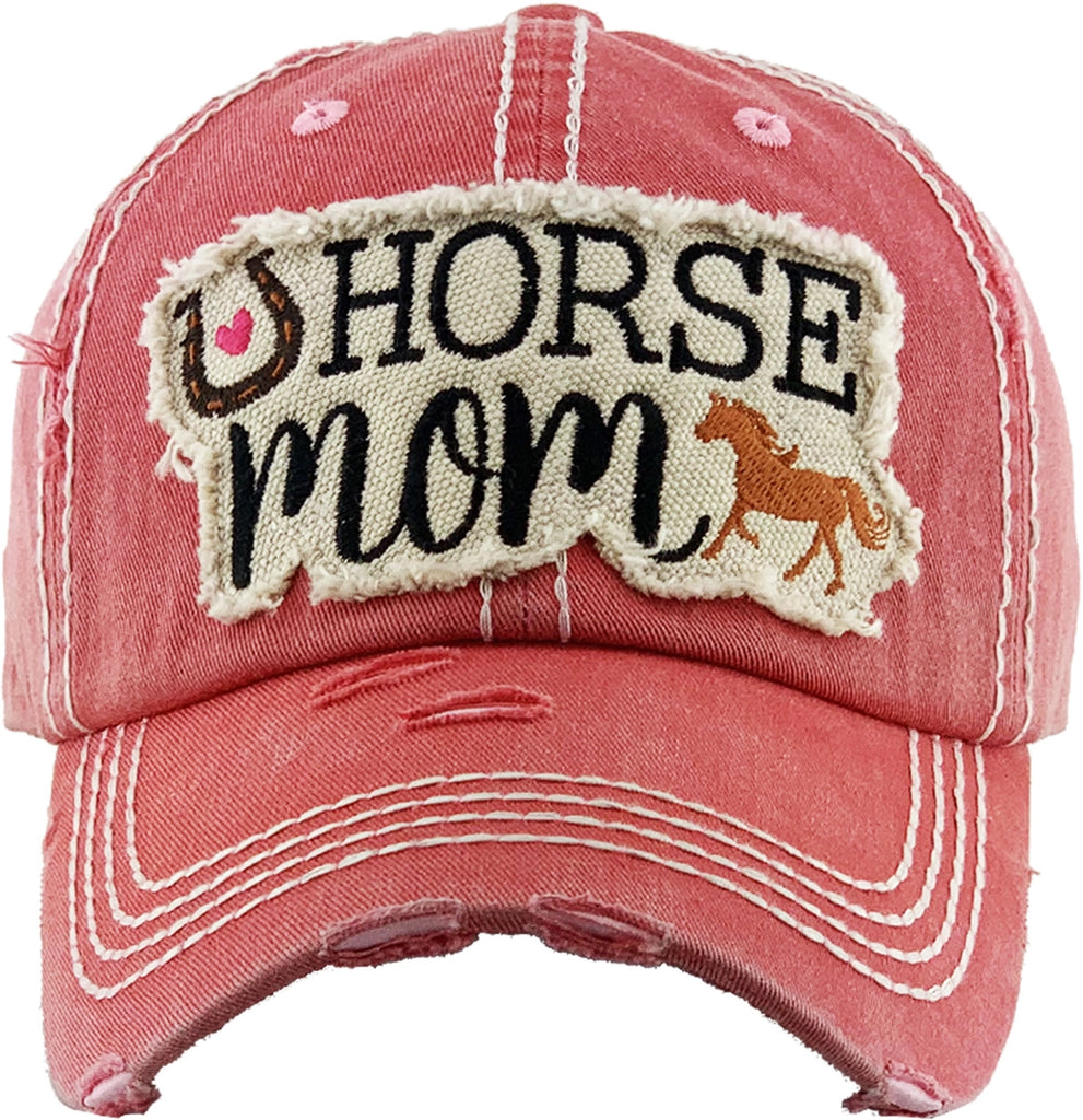 Horse Mom Washed Vintage Cap