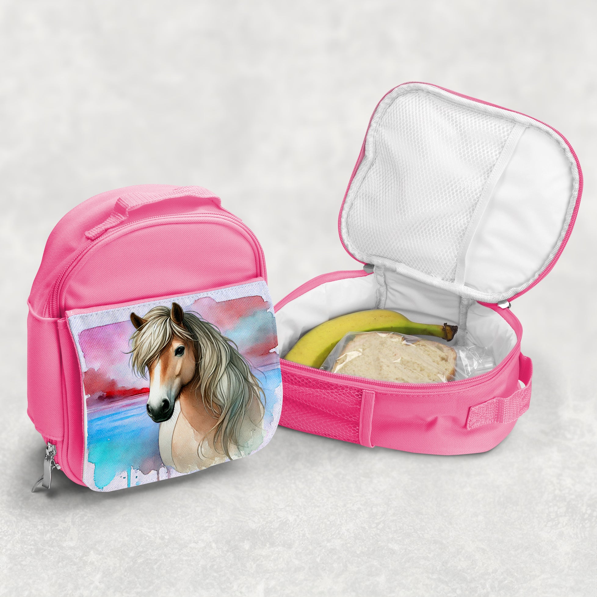Watercolor Horses Insulated Lunch Bag Equestrian Creations