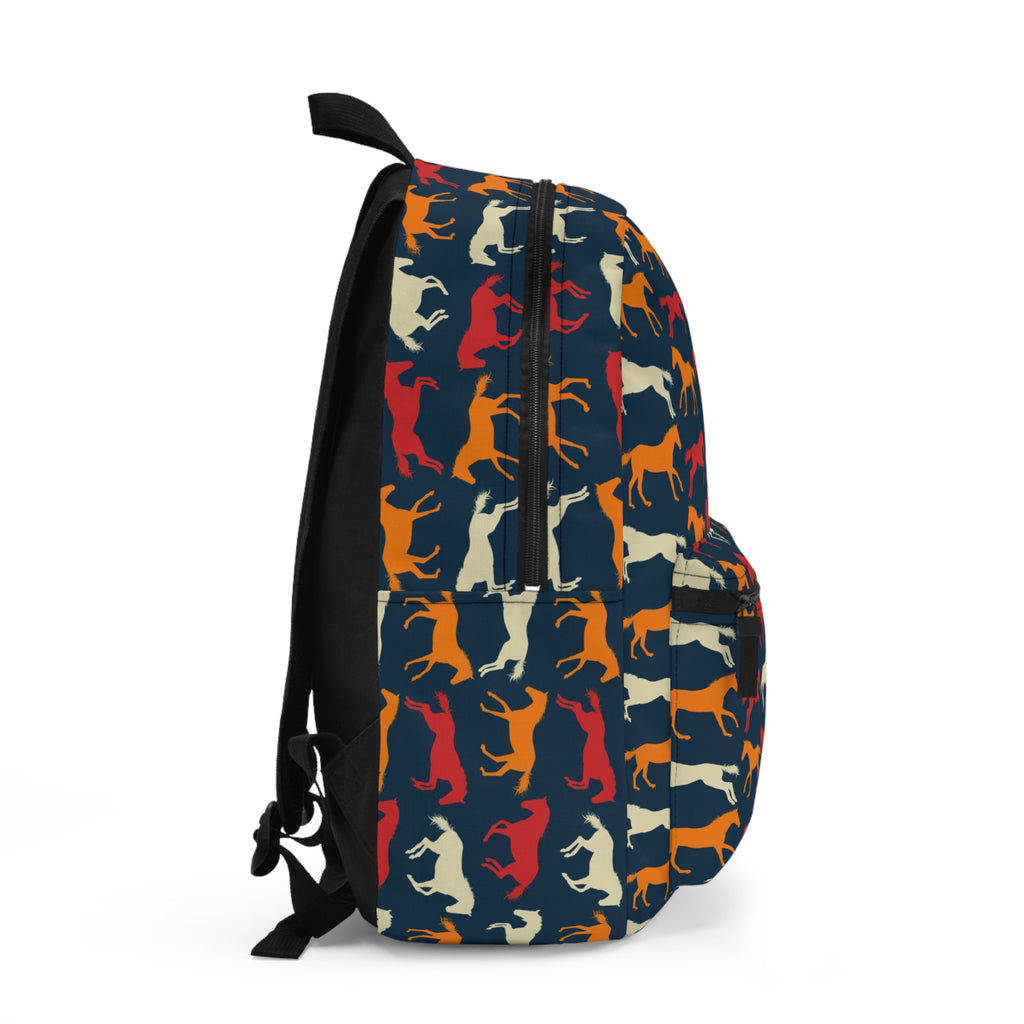 canvas mini backpack horses Red & Orange Horses Backpack