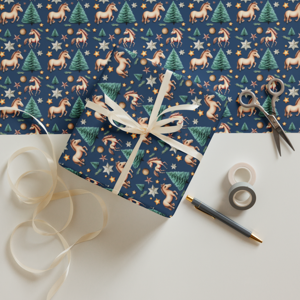 Horse Themed Wrapping Paper Sheets (28.75"x19.75") Set of 3 Different Designs