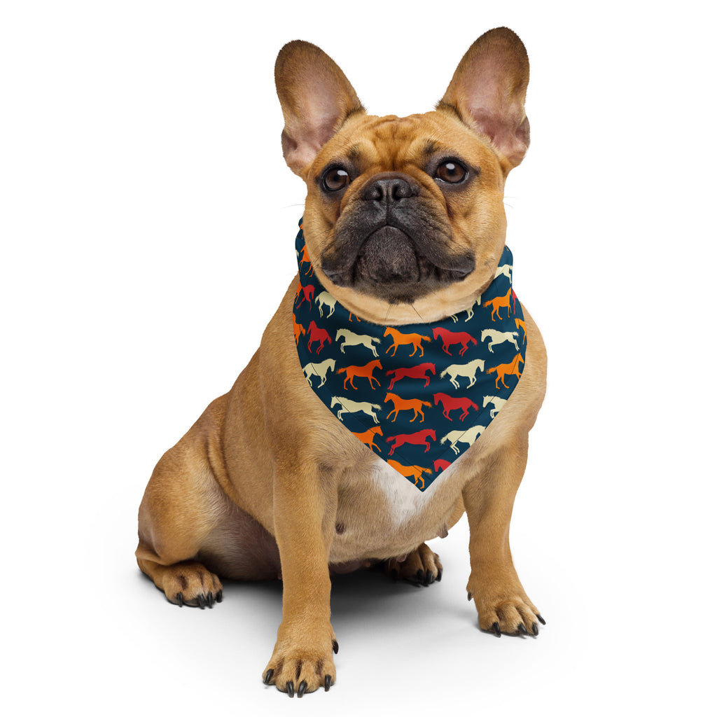 Dog (and Human) Bandana Scarf with All-Over Frolicking Horses Print