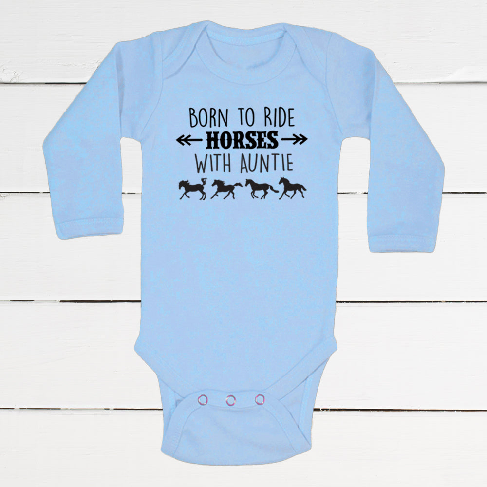 Born to Ride Horses with Auntie Baby Bodysuit