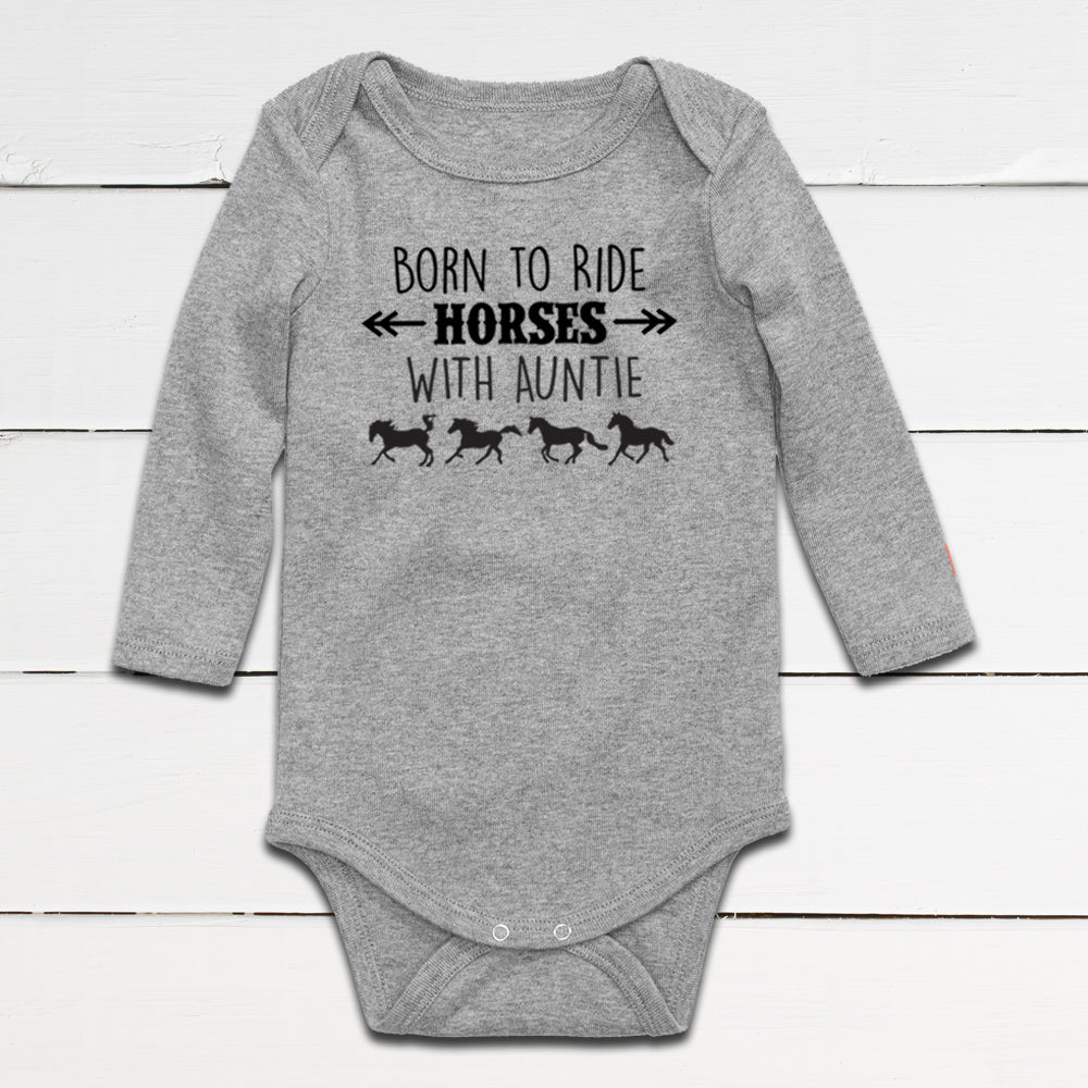 Born to Ride Horses with Auntie Baby Bodysuit