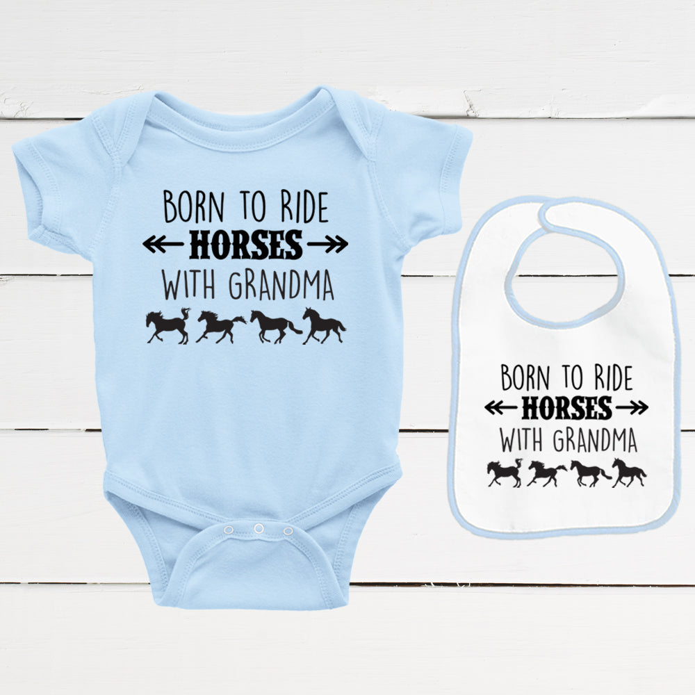 Born to Ride Horses with Grandma 2-Piece Infant Set