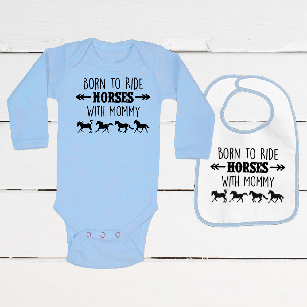 Born to Ride Horses with Mommy 2-Piece Infant Set