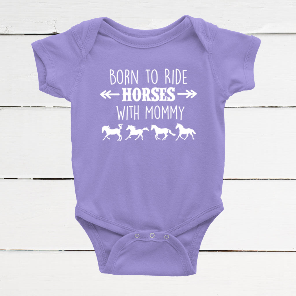 Born to Ride Horses with Mommy Baby Bodysuit