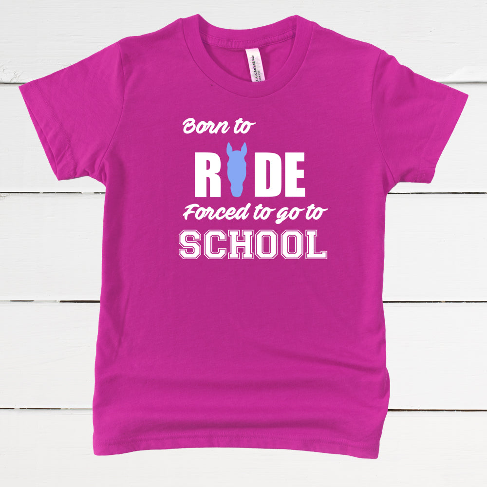 Born To Ride, Forced To Go To School Kids T-Shirt