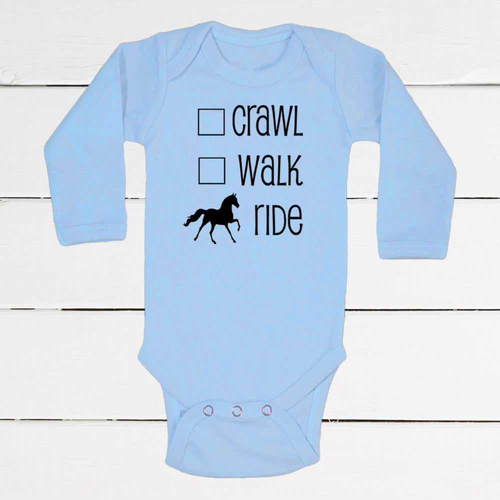 Crawl, Walk, Ride Baby Bodysuit