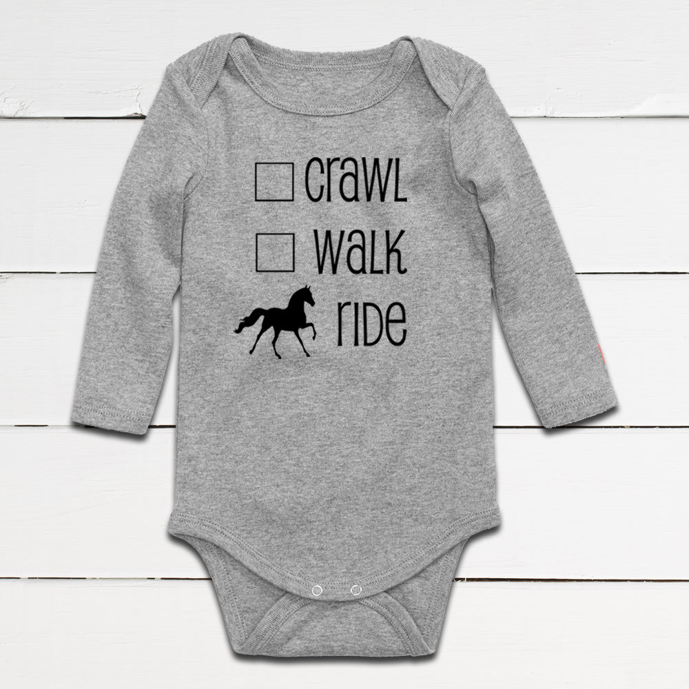 Crawl, Walk, Ride Baby Bodysuit