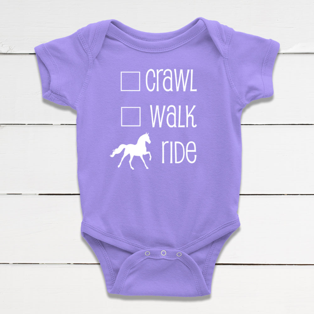 Crawl, Walk, Ride Baby Bodysuit