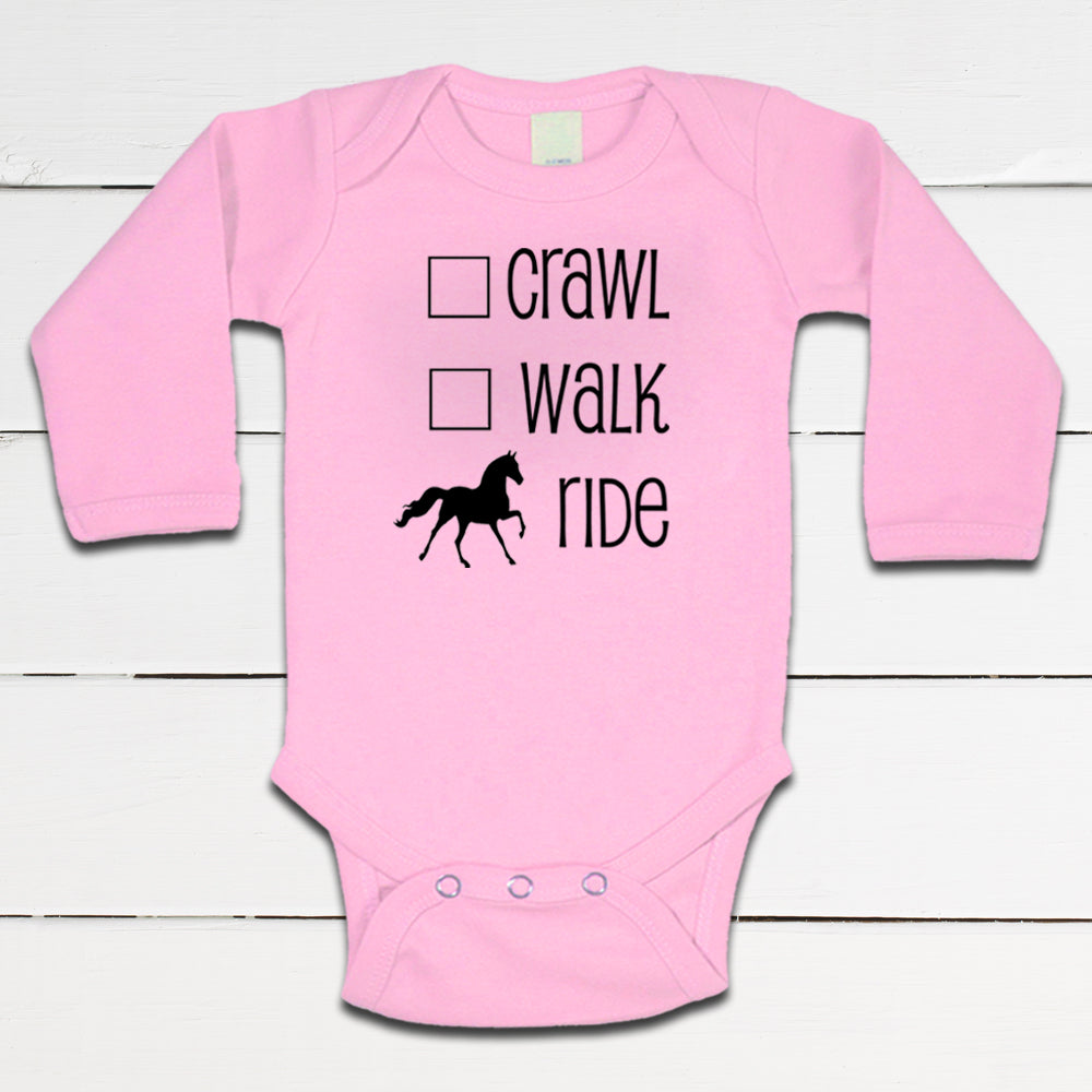 Crawl, Walk, Ride Baby Bodysuit