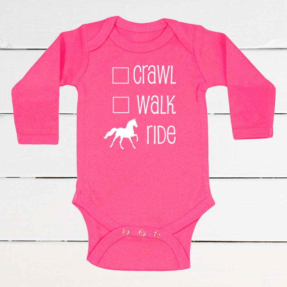 Crawl, Walk, Ride Baby Bodysuit