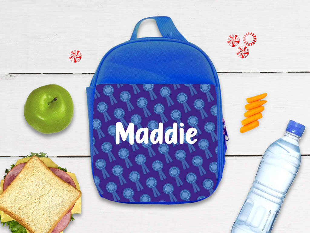 Personalized Insulated Lunch Bag - Blue Ribbon Rosettes