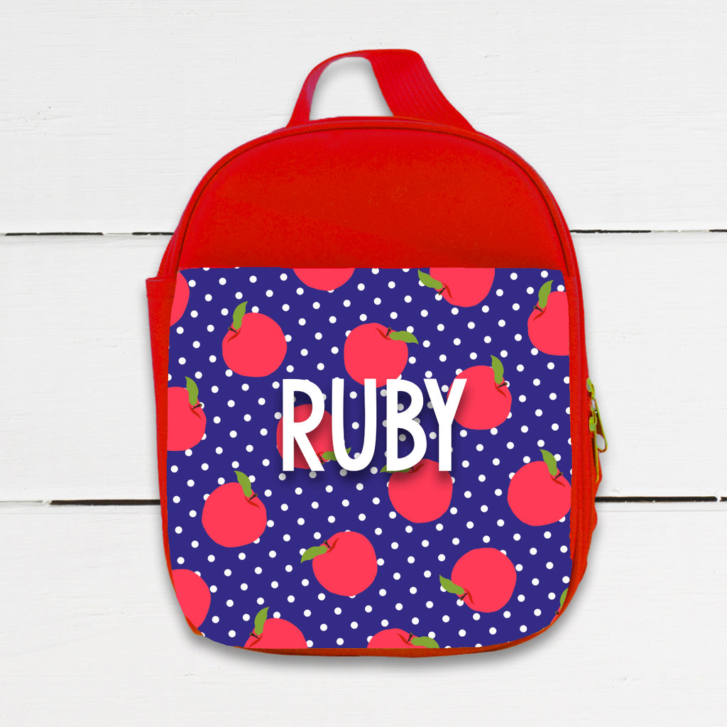 Personalized Insulated Lunch Bag - Red Apples