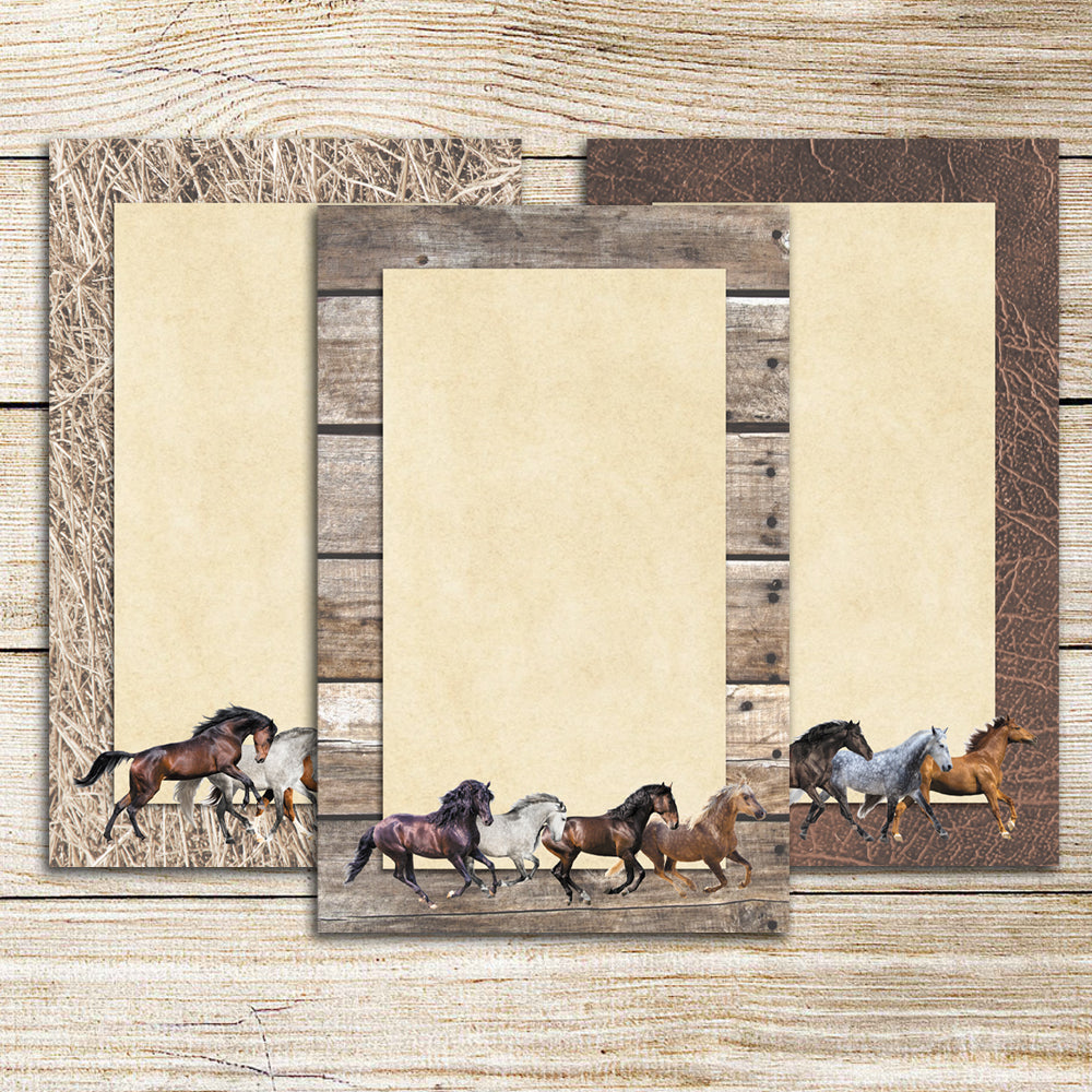 Horse Lover's Notepad/ Stationary Set Three 50 Sheet Pads